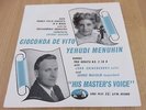 GIOCONDA DE VITO+MENUHIN BACH CONC.DOUBLE CONC+HANDEL TRIO SON.UK HMV BLP 1046