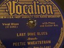 BLUES PEETIE WHEATSTRAW Vocalion 03444 Last Dime/Cut Out Blues  solid E