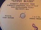BLUES EVERETT (Joshua) Johnson Gypsy Blues/Man's in the Army (Private label) E