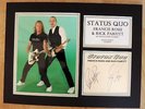 STATUS QUO - RICK PARFITT & FRANCIS ROSSI - SUPERB SIGNED DISPLAY - COA - UACC