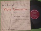 BARTOK - Viola Concerto WILLIAM PRIMROSE SERLY BRS 309 LP EX