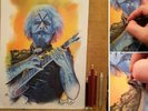 JOHN 5 - ROB ZOMBIE MARILYN MANSON Original Hand Drawn Pastel Drawing