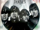 THE BEATLES GREYSCALE  design. Stencil and spraypaint artwork on vinyls.