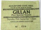 IAN GILLAN - Live, Concert Ticket Stub, Civic, Guildford, UK 25-09-1980