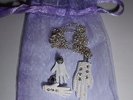 MICHAEL JACKSON  RARE SWAROVSKI GLOVE EARRINGS + GLOVE  PENDANT + SILVER CHAIN