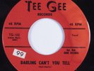 Doo Wop R&B 45 CLUSTERS Darling Can't You Tell TEE GEE HEAR