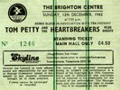Tom PETTY - Live, Concert Ticket Stub, Brighton Centre, UK 12-12-1982