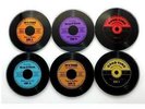 Music Themed Glass Record Coasters