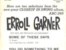 ERROL GARNER--PROMO ONLY PICTURE SLEEVE + 45---(SOME OF THESE DAYS)---PS---PIC--
