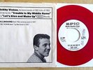 BOBBY VINTON RARE PROMO RED  VINYL 45+PIC SLEEVE LET'S KISS & MAKE UP/TROUBLE IS