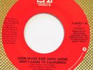 LEON WARE & JANIS SIEGEL Why I Came to California ELEKTRA 45 VG++ 7” HEAR mp3
