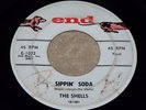 1958 THE SHELLS  Sippin' Soda/Pretty Little Girl  RARE DOO-WOP 45 on end E-1022
