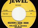 WELDON & WANDA ROGERS - Jewel 105 - Heaven's Back Door - '56 HILLBILLY 45 VG/VG+
