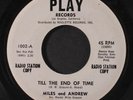 MILES AND ANDREW & GROUP: Till The End Of Time 45 (dj) Vocal Groups