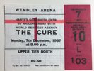 THE CURE CONCERT TICKET 1987 - WEMBLEY ARENA, LONDON, ENGLAND - ROBERT SMITH
