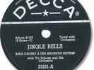 BING CROSBY & Andrews Sisters 78 RPM Record. Jingle Bells/Santa Claus...to Town