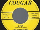 The Marveliers Down / When We Dance 45 EX+ 1960 Detroit Doo Wop Cougar 1868 orig