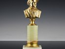Richard Wagner Büste um 1900 vergoldet Onyx Sockel Komponist Musik