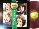 THE BEATLES LET IT BE JAPAN 1st ISSUE RED WAX LP MEDAL OBI