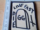 GG ALLIN LIVE FAST DIE OFFICIAL WOVEN PATCH WIFE BEATER MENTORS