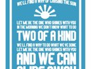 Oasis, Slide Away, Liam & Noel Gallagher lyrics poster, Typography