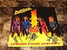 Dokken Signed Vinyl Record Under Lock And Key George Lynch Don Jeff Pilson Mick