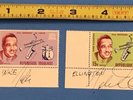 Vintage 2 Duke Ellington Original Autograph Signed Postage Stamps