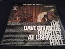 Dave Brubeck Quartet  At Carnegie Hall Vol 2 (CBS JAPAN EDITION) NEAR MINT JAZZ