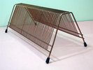 Retro Anodised Gold Metal RECORD RACK  - holds 60  Records LPs - 45s
