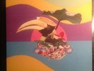 Monster Rally FLOWERING JUNGLE Red Blue Split vinyl LP /200 WITH PATCH
