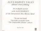 SENSATIONAL ALEX HARVEY BAND Impossible Dream Alex Harvey Talks LP VINYL US