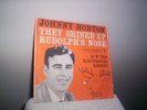 JOHNNY HORTON - RARE PICTURE SLEEVE & PROMO 45 - THEY SHINED UP RUDOLPH'S NOSE