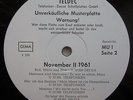 INFORMATIONS-SCHALLPLATTE * Nov II 1961 * PAT BOONE, ERNST MOSCH, BOBBY RIZZ