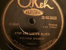 COUNTRY BLUES William Hanson Okeh 45506 Sitting on top of World/Stop&Listen V++