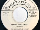 * TONY MARTINEZ QUINTET Bernies Tune/Cucusa MAMBO LATIN JAZZ RCA Victor 45 HEAR