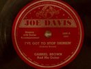 GABRIEL BROWN Orig JOE DAVIS 5008 Country Blues 78 RPM Cold Love Stop Drinkin'