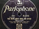 LILY LAPIDUS ‘THE JAZZ GIRL’ IS THERE ANYTHING WRONG IN THAT’ 1929 PARLOPHONE 78