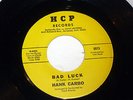 Hank Carbo: Bad Luck / Funny (How Time Slips Away)  [new & Unplayed Copy]