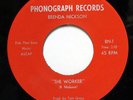 BRENDA NICKSON-THE WORKER /LORDY LORD ON PHONOGRAPH SISTER FUNK NORTHERN 45-NM H