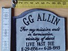 GG ALLIN OFFICIAL PATCH LIVE FAST DIE WIFE BEATER MENTORS