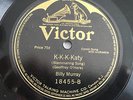 78 rpm record Billy Murray KKK Katy VICTOR Victrola Disc 1920's Comedy Comic