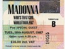 Madonna Who's That Girl ticket 18 August 1987 Wembley London UK - original
