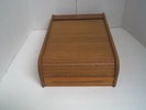 VTG Kalmar Teak Wood 30 Cassette Tape Tambour Roll Top Organizer Storage EUC