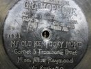 Berliner 7-Inch Record 3421 Old Kentucky Home Alice Raymond & Kurkamp Cornet Tro