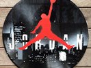 Artistic version of JORDAN  handpainted vinyl records stencil spraypaint