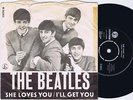 THE BEATLES She Loves You Danish 45PS 1963 Wavy Sleeve