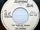 RAY FOURNIA rockabilly doowop DIAMOND DISK 45 Settle Down You Done Me Wrong ws29