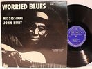 Rare Blues LP- Mississippi John Hurt- Worried Blues- Piedmont # PLP 13161