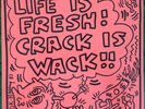 RARE KEITH HARING ART COVER BIPO LIFE IS FRESH   CRACK IS WACK   1987 NO BANKSY