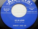 SHIRLEY and LEE r&b duet 45 Shirley's Back / So In Love VG++ ALADDIN ws1048